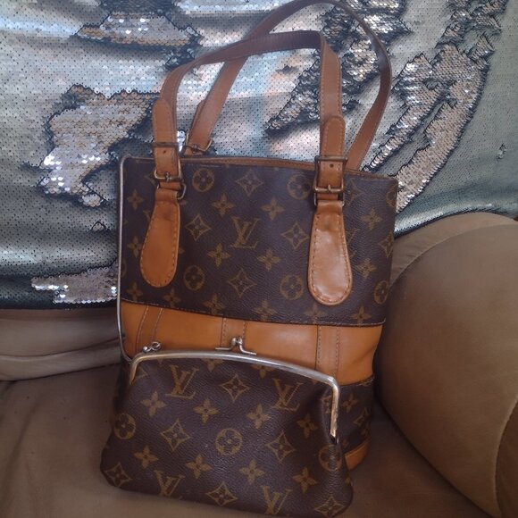 💯% Authentic RARE LOUIS V French Co Bucket Bag pm & KISSLOCK CLUTCH  full set! - Picture 1 of 16
